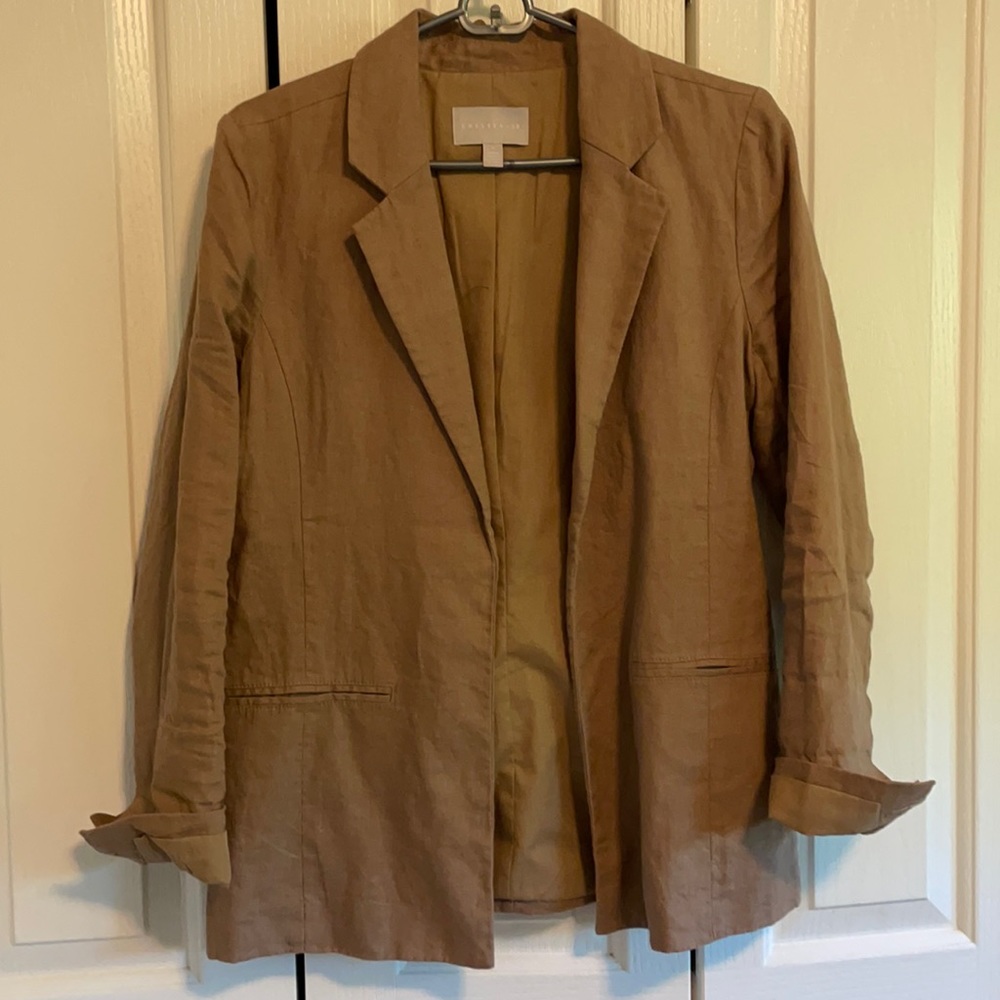 Tan linen blazer